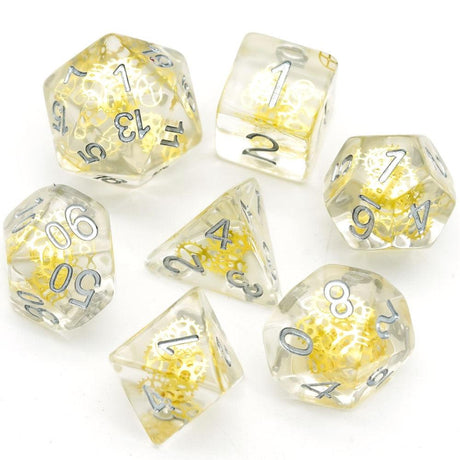 7Pcs/Set Gears DND Dice D&amp;D Dice D4 D6 D8 D10 D% D12 D20 Polyhedral Games Dice Set for Table Games MTG RPG - Mini Megastore