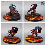 Ariza The Paladin - Female Tiefling Paladin Miniature at multiple levels