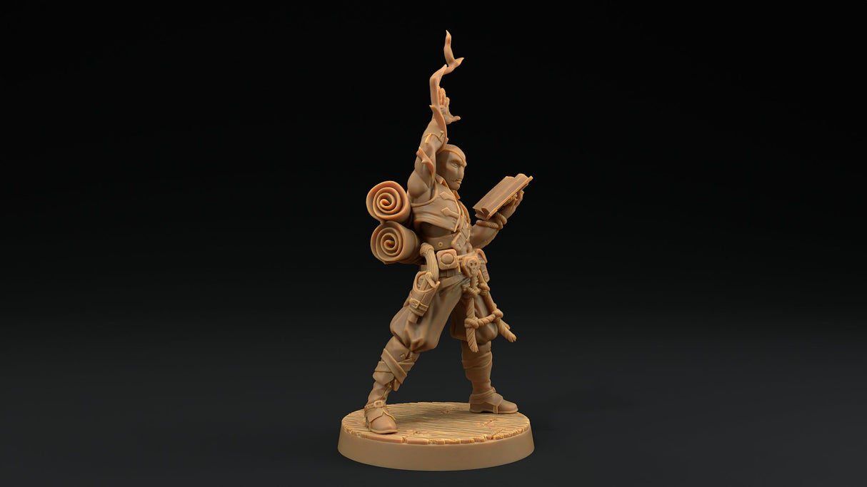 Bamf Tx'aru, Sea Elf / Prax / Triton Wizard / Warlock Miniature - Mini Megastore