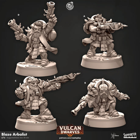 Blaze Arbalist Dwarf Gunner / Crowbow Miniature - Mini Megastore