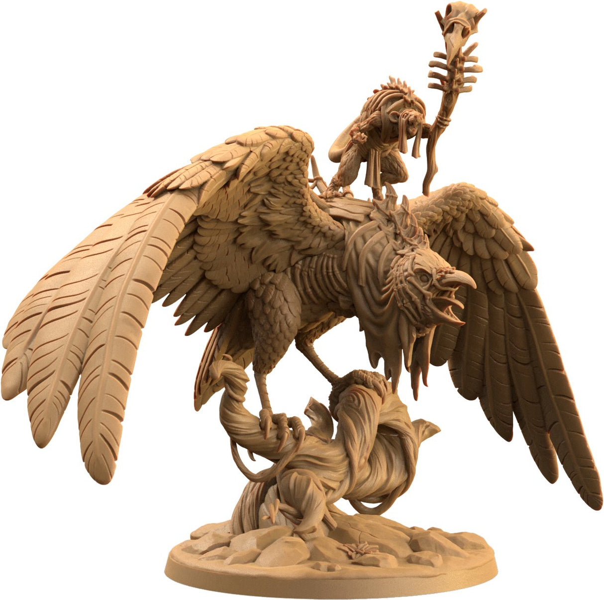 Bonebeak - Giant Undead Bird mount and Necromancer Rat Miniature - Mini Megastore