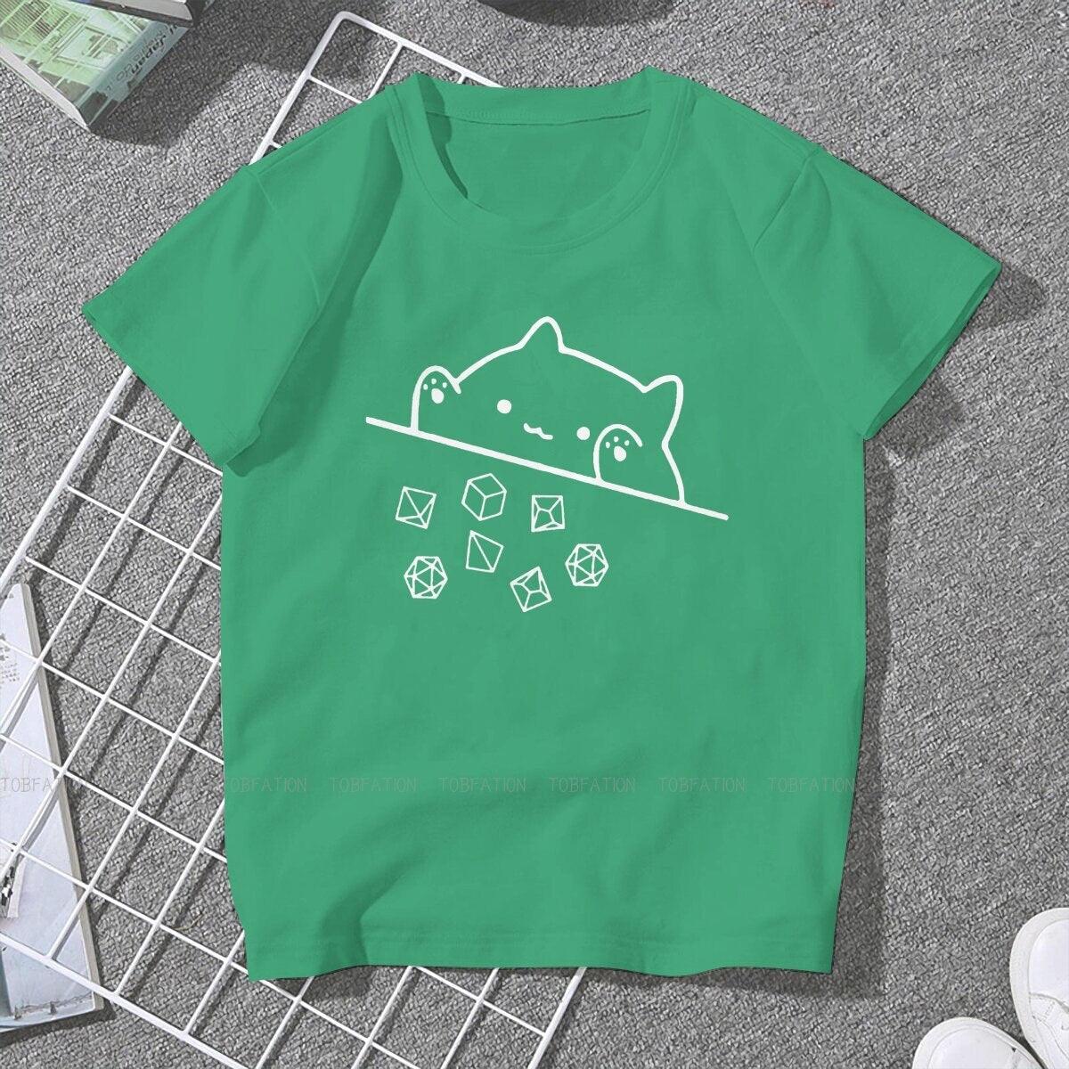 Cat Throwing Dice Women Clothing DnD Graphic Female Tshirts - Mini Megastore