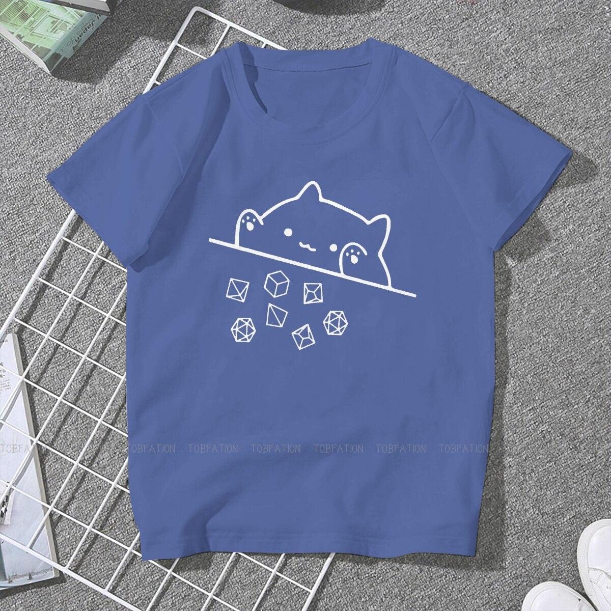 Cat Throwing Dice Women Clothing DnD Graphic Female Tshirts - Mini Megastore