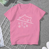 Cat Throwing Dice Women Clothing DnD Graphic Female Tshirts - Mini Megastore