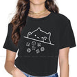 Cat Throwing Dice Women Clothing DnD Graphic Female Tshirts - Mini Megastore