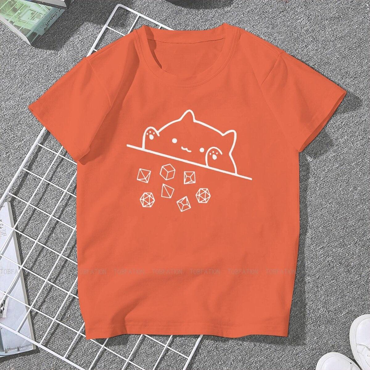 Cat Throwing Dice Women Clothing DnD Graphic Female Tshirts - Mini Megastore