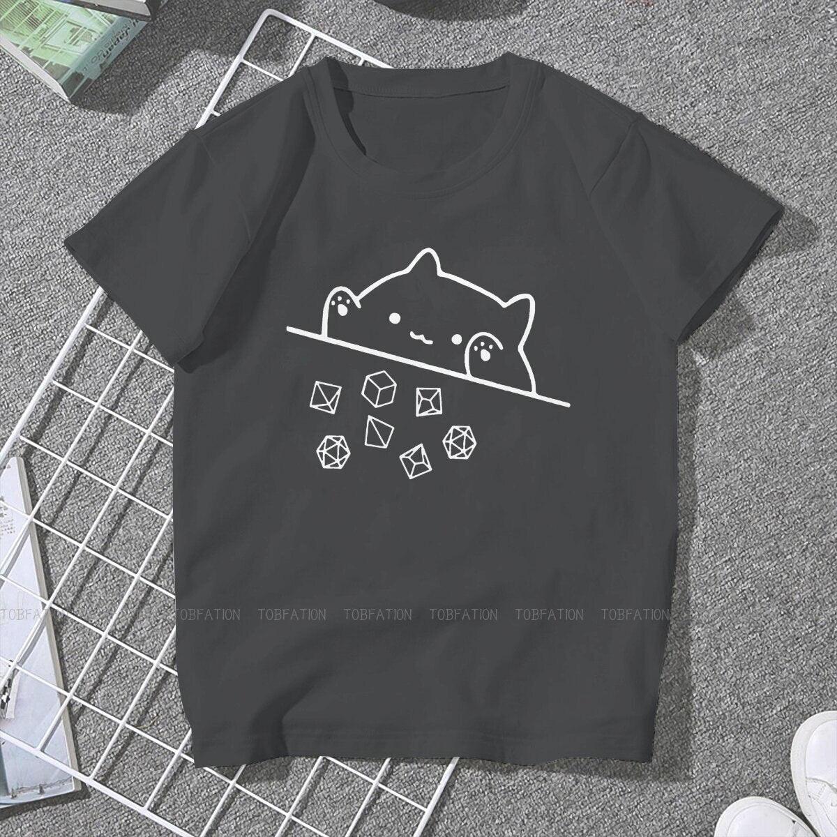 Cat Throwing Dice Women Clothing DnD Graphic Female Tshirts - Mini Megastore