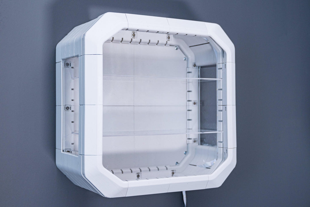 [Clearance - Premade all inclusive 330 x 330x144 White Display Case] 3D Printed Modular Display Case for Miniatures and More! - Mini Megastore