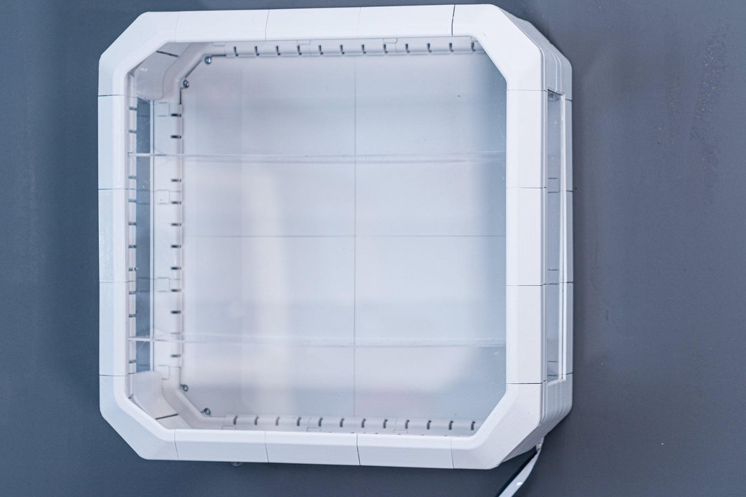 [Clearance - Premade all inclusive 330 x 330x144 White Display Case] 3D Printed Modular Display Case for Miniatures and More! - Mini Megastore