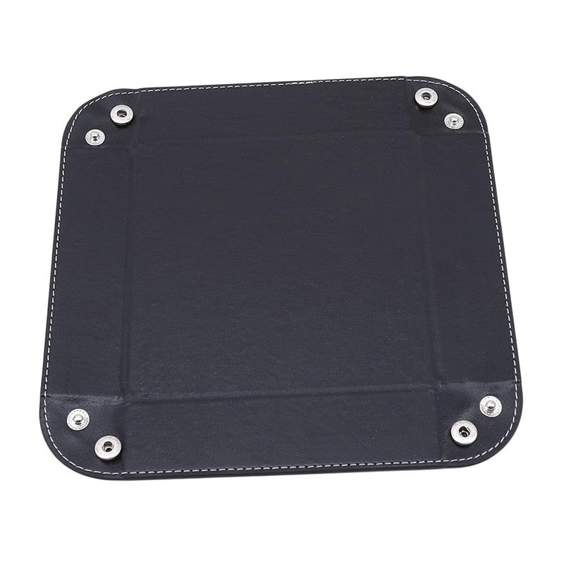 Creative Foldable Dice Tray PU Leather Trinket Folding Tray Collapsible Phone Key Wallet Coin Desktop Storage Sundries Box - Mini Megastore