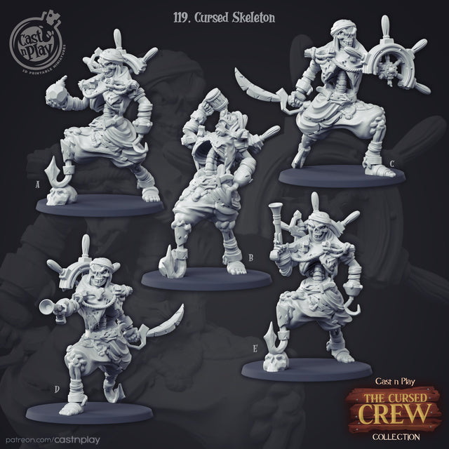 Cursed Pirate Skeleton Miniatures - Mini Megastore