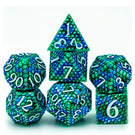 Cusdie Dragon Scale Metal D&amp;D Dice, 7 Pcs DND Dice, Polyhedral Dice Set, for Role Playing Game MTG Pathfinder - Mini Megastore