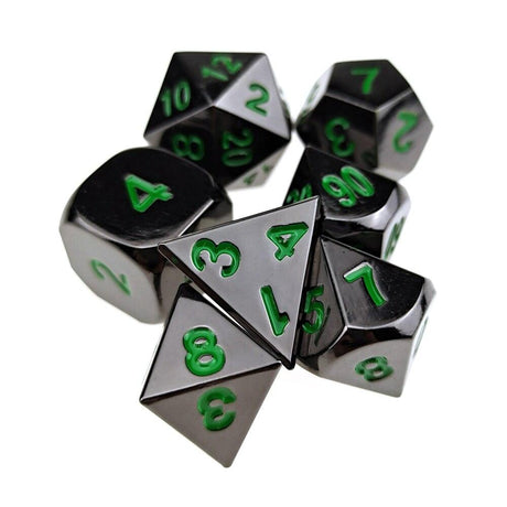 D&amp;D Metal Dice Polyhedral 7 Die Set Many Colors Collection DND Bag RPG Game Accessories Cubes Pouch Glow In The Dark Rainbow - Mini Megastore