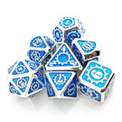 D&amp;D Metal Dice Polyhedral 7 Die Set Many Colors Collection DND Bag RPG Game Accessories Cubes Pouch Glow In The Dark Rainbow - Mini Megastore