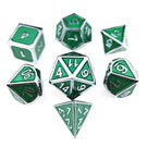 D&amp;D Metal Dice Polyhedral 7 Die Set Many Colors Collection DND Bag RPG Game Accessories Cubes Pouch Glow In The Dark Rainbow - Mini Megastore