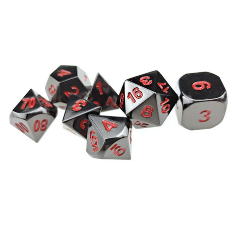 D&amp;D Metal Dice Polyhedral 7 Die Set Many Colors Collection DND Bag RPG Game Accessories Cubes Pouch Glow In The Dark Rainbow - Mini Megastore