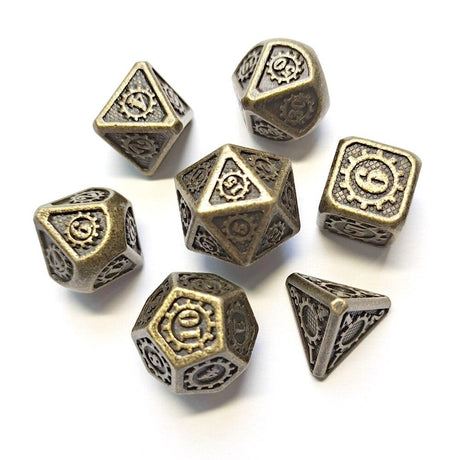 D&amp;D Metal Dice Polyhedral 7 Die Set Many Colors Collection DND Bag RPG Game Accessories Cubes Pouch Glow In The Dark Rainbow - Mini Megastore