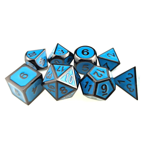 D&amp;D Metal Dice Polyhedral 7 Die Set Many Colors Collection DND Bag RPG Game Accessories Cubes Pouch Glow In The Dark Rainbow - Mini Megastore