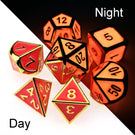 D&amp;D Metal Dice Polyhedral 7 Die Set Many Colors Collection DND Bag RPG Game Accessories Cubes Pouch Glow In The Dark Rainbow - Mini Megastore