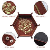 D&D Dice Tray PU Leather Hexagon Dice Holder Printed with Beholder Portable and Foldable Dice Rolling Mat - Mini Megastore