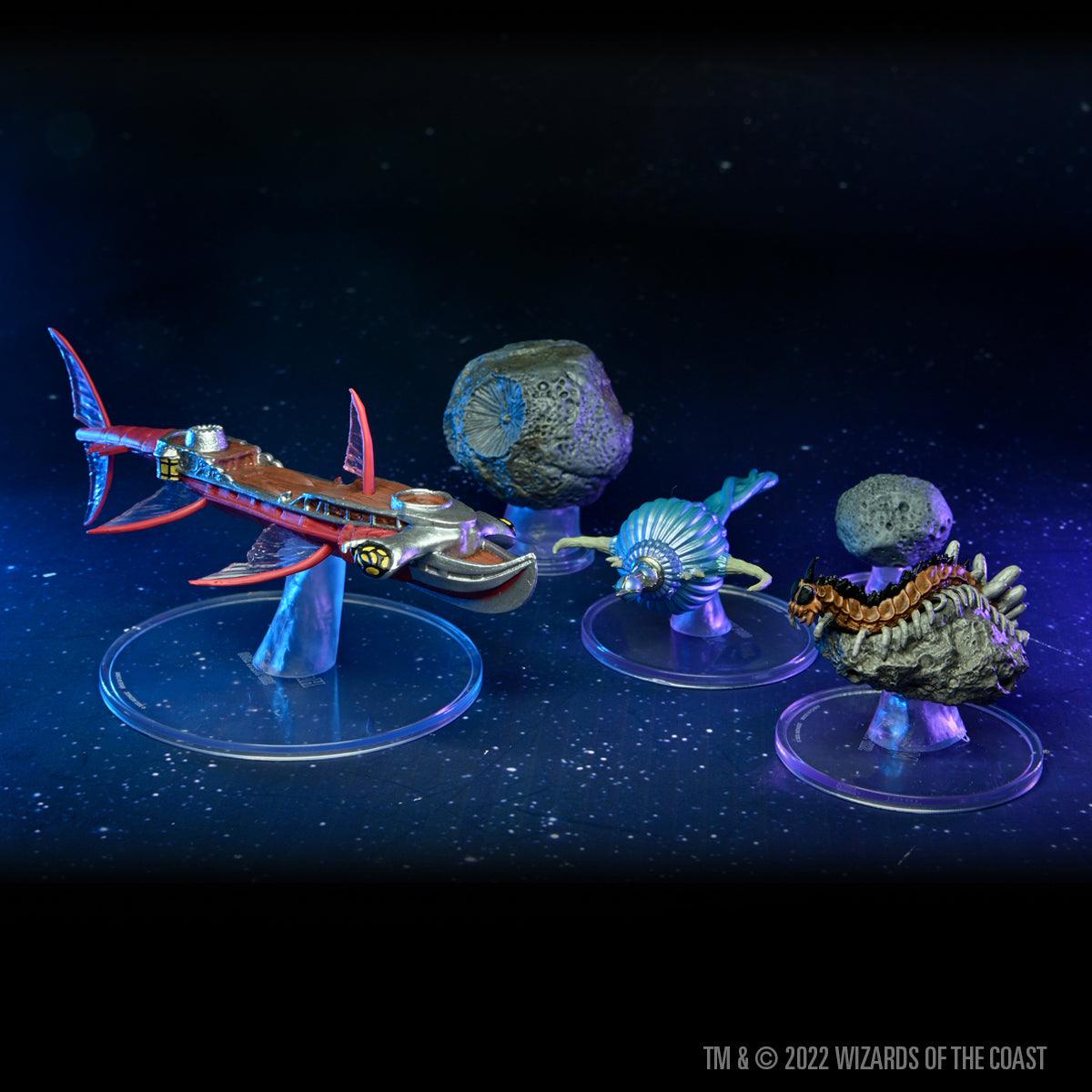 D&D Icons of the Realms Spelljammer Adventures in Space pre-painted Miniatures Ship Scale - Asteroid Encounters - Mini Megastore