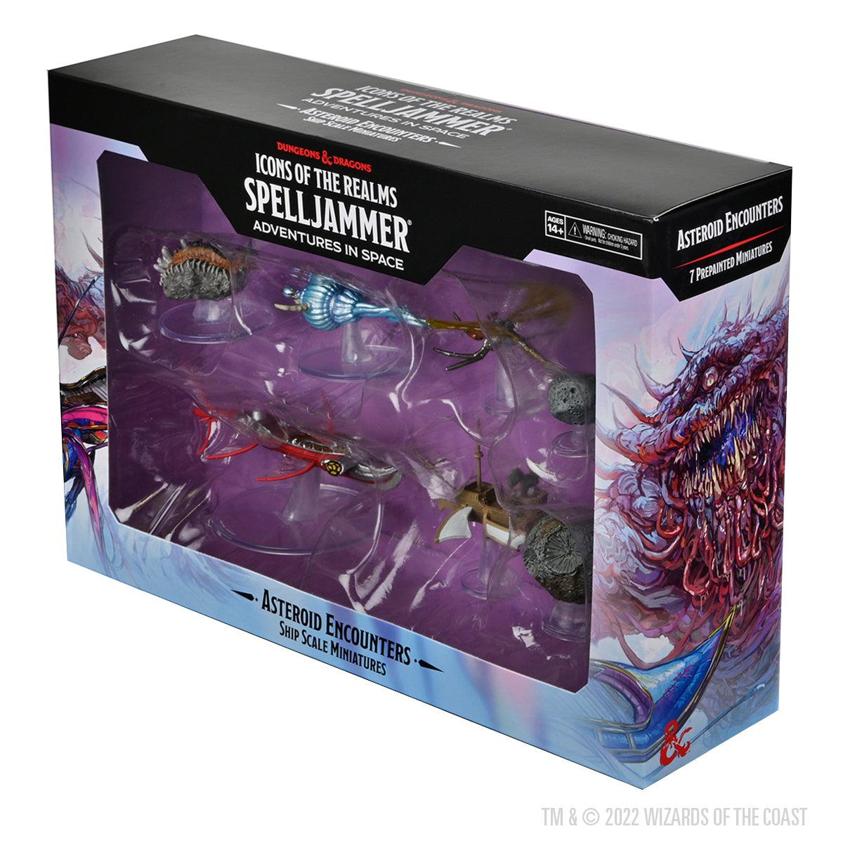 D&D Icons of the Realms Spelljammer Adventures in Space pre-painted Miniatures Ship Scale - Asteroid Encounters - Mini Megastore