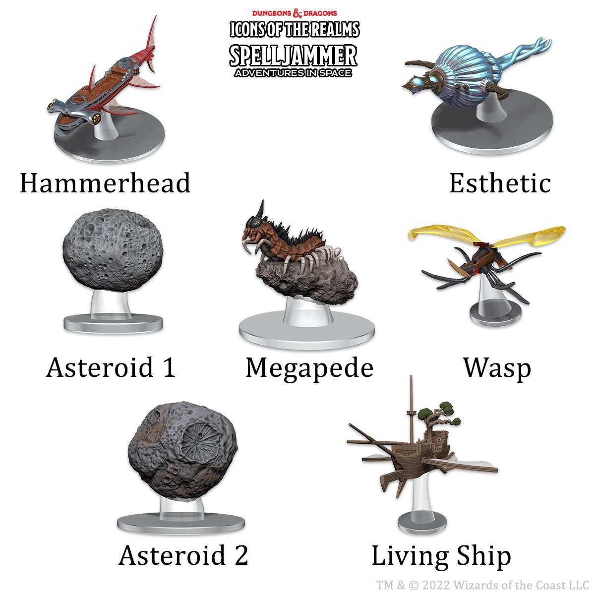 D&D Icons of the Realms Spelljammer Adventures in Space pre-painted Miniatures Ship Scale - Asteroid Encounters - Mini Megastore