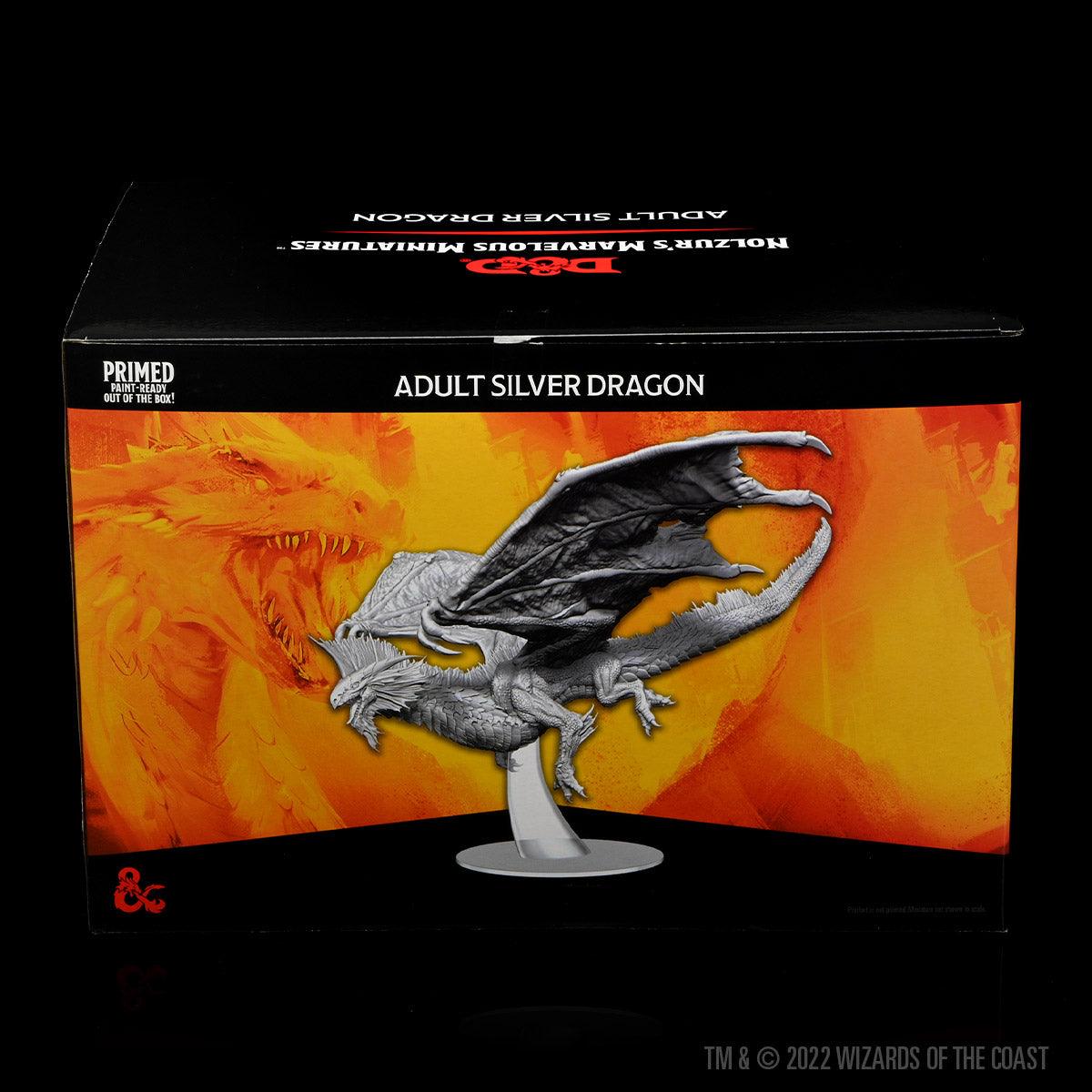 D&D Nolzur's Marvelous Miniatures: Adult Silver Dragon Miniature - Mini Megastore