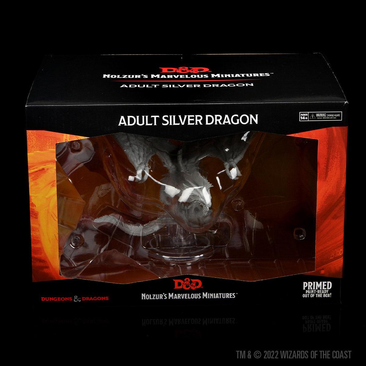 D&D Nolzur's Marvelous Miniatures: Adult Silver Dragon Miniature - Mini Megastore