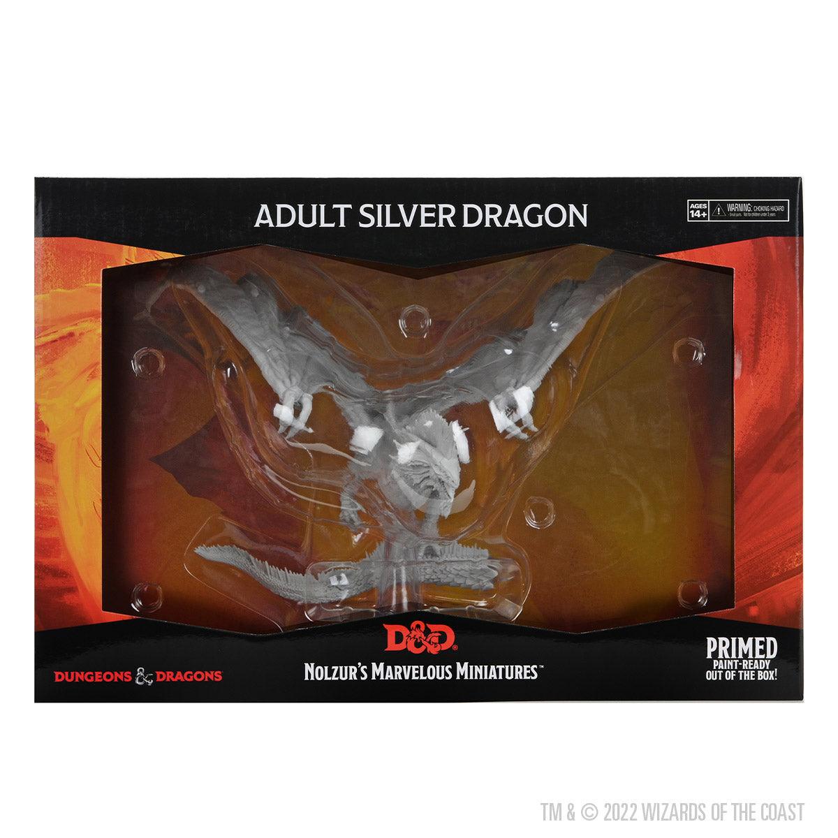 D&D Nolzur's Marvelous Miniatures: Adult Silver Dragon Miniature - Mini Megastore