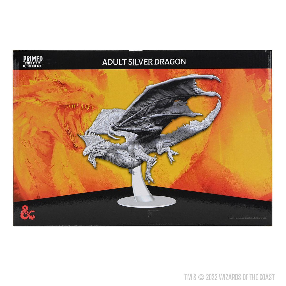 D&D Nolzur's Marvelous Miniatures: Adult Silver Dragon Miniature - Mini Megastore