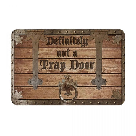 Definitely Not A Trap Door Doormat Welcome To The Dungeons Roll For Initiative Bath Mat / Bedroom Mat, Doormat - Mini Megastore