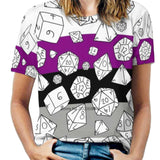 Dice! Dice! Dice! — Asexual Pride! Women Print T-Shirt Summer Casual Tops Streetwear T Shirt Boho Ladies Top And Dnd Dice Dm - Mini Megastore