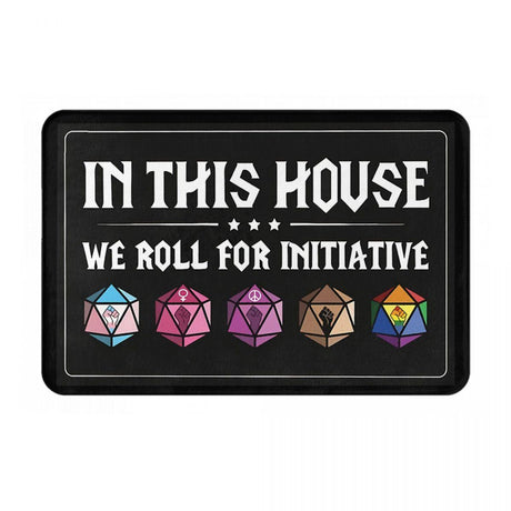 Dice Doormat "We Roll For Initiative" Pride - Mini Megastore