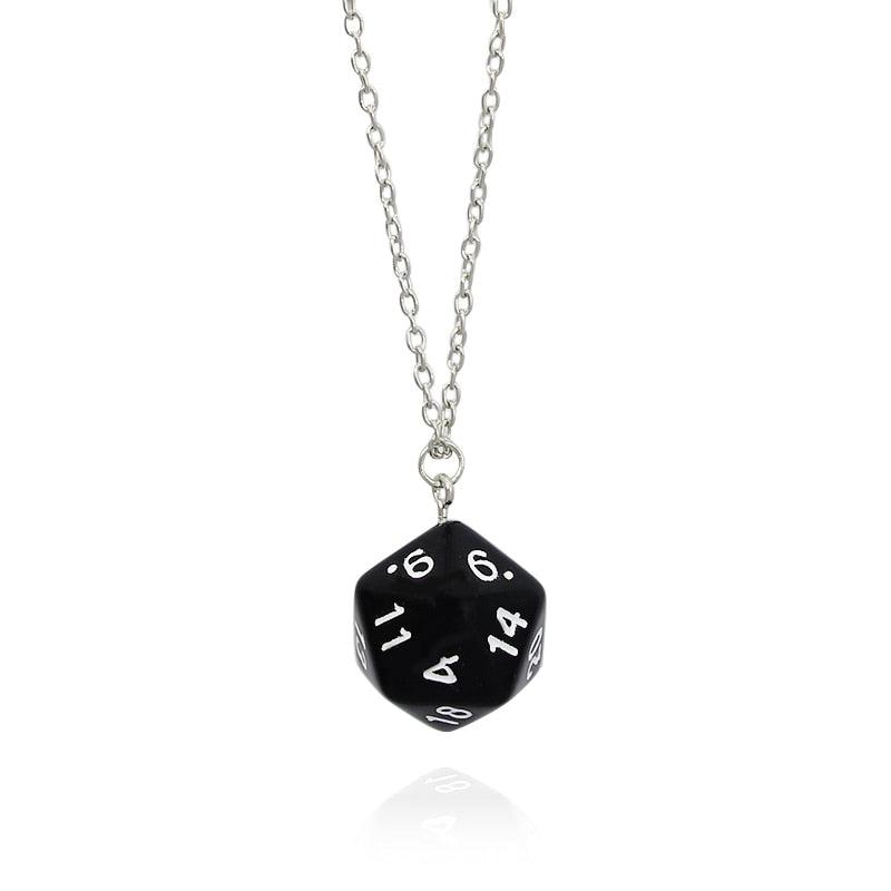 Dice necklace D20 for Tabletop Role Playing Games DND Acrylic punk geometry hip hop Goth Necklace Charms Jewelry Gifts - Mini Megastore