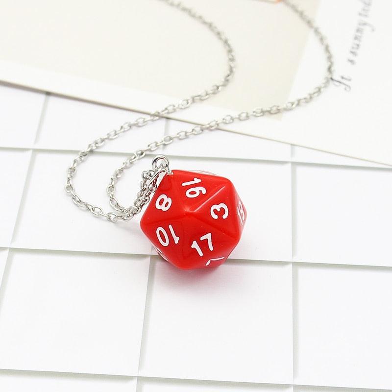 Dice necklace D20 for Tabletop Role Playing Games DND Acrylic punk geometry hip hop Goth Necklace Charms Jewelry Gifts - Mini Megastore