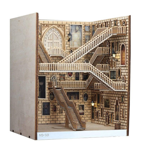 DIY Dragon Alley Book Nook Insert Kits Mysterious Ancient Streets Miniature with Furniture Art Bookends Accessories Toys Gifts - Mini Megastore