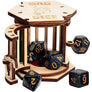 DND Dice Jail Prison with Polyhedral Dice Set Wood Cage for Your Bad Dice - Mini Megastore