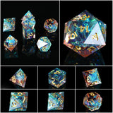 DND Dice Set Handmade Resin Polyhedral Dice Set Sharp Edge for RPG Role Playing Table Games - Mini Megastore