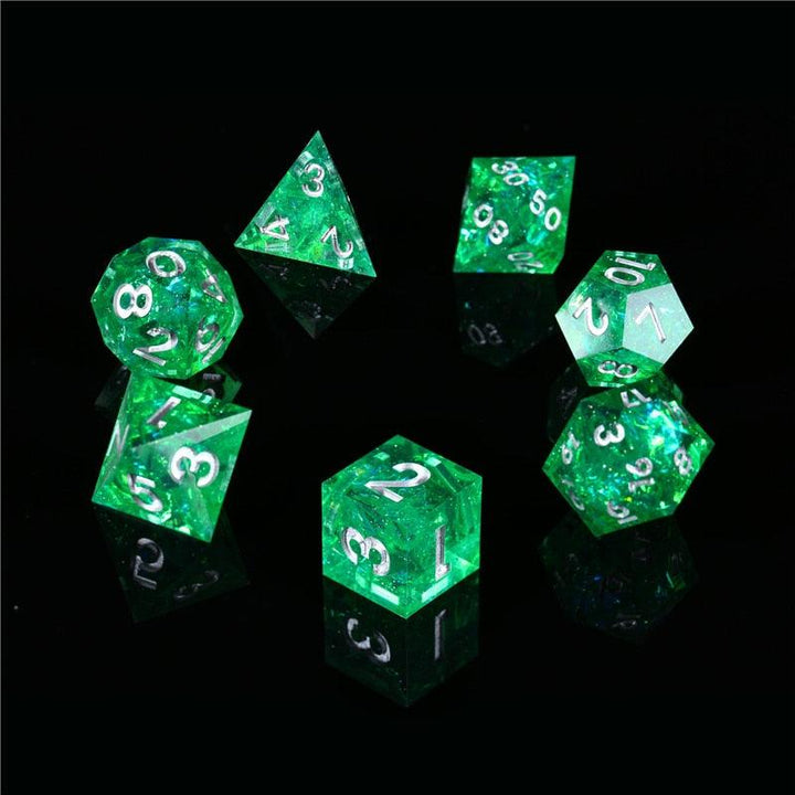 DND Dice Set Handmade Resin Polyhedral Dice Set Sharp Edge for RPG Role Playing Table Games - Mini Megastore