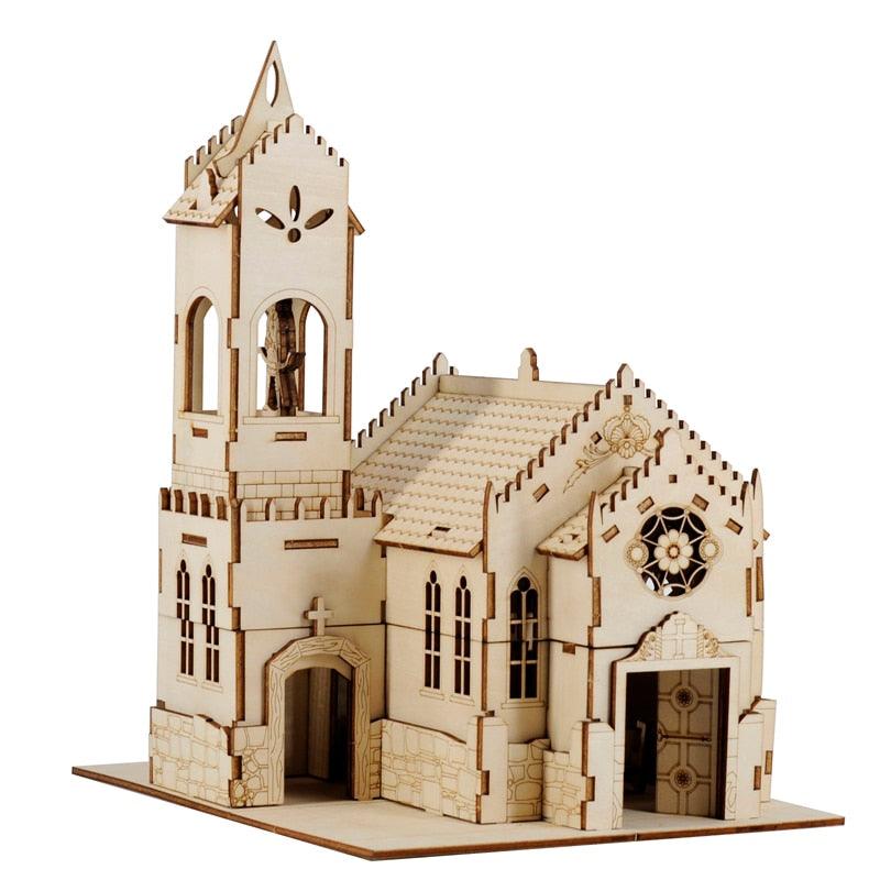 DND Medieval Church Chapel Miniature with Furnishings Wooden Monastery Cathedral 28mm/32mm Tabletop RPG Gaming Terrain Scenery - Mini Megastore