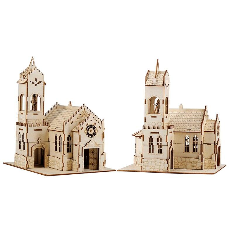 DND Medieval Church Chapel Miniature with Furnishings Wooden Monastery Cathedral 28mm/32mm Tabletop RPG Gaming Terrain Scenery - Mini Megastore