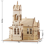 DND Medieval Church Chapel Miniature with Furnishings Wooden Monastery Cathedral 28mm/32mm Tabletop RPG Gaming Terrain Scenery - Mini Megastore