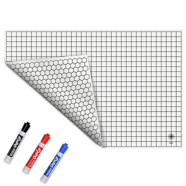 DND RPG Gaming Mat Silicone Battle Board Double-Sided Square Hex - Mini Megastore