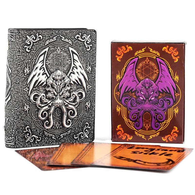 DND Spellcard Holder Cthulhu Embossed Hard Cover Spellbook Deck Case with 54 Blank Cards Tabletop Gaming Accessories - Mini Megastore