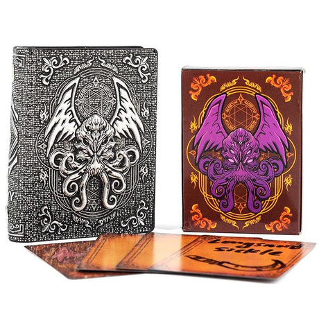 DND Spellcard Holder Cthulhu Embossed Hard Cover Spellbook Deck Case with 54 Blank Cards Tabletop Gaming Accessories - Mini Megastore