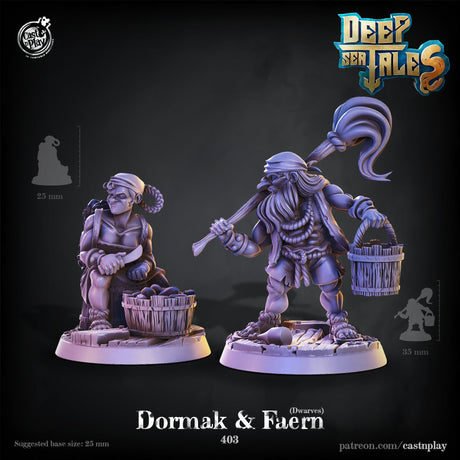 Dormak & Faern - Dwarf worker Miniatures - Mini Megastore