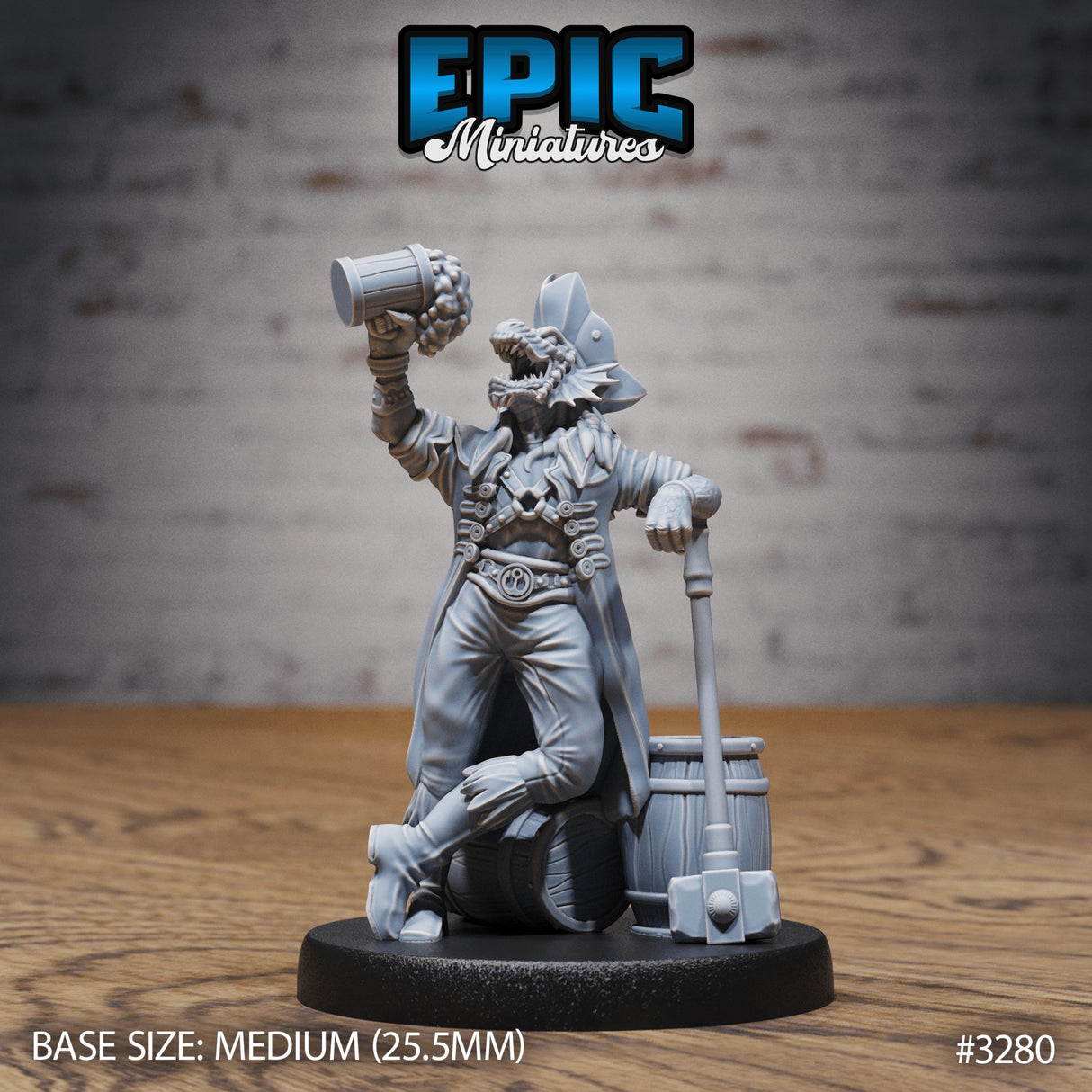 Dragonborn Pirate Miniature - Mini Megastore