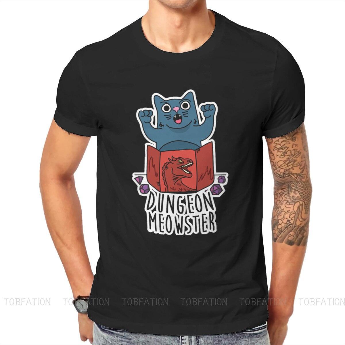 Dungeon Meowster Fashion TShirts Dragon Quest Dragonlord Hero Game Male Style Pure Cotton Tops T Shirt O Neck Oversized - Mini Megastore