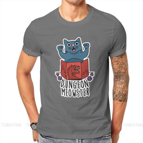 Dungeon Meowster Fashion TShirts Dragon Quest Dragonlord Hero Game Male Style Pure Cotton Tops T Shirt O Neck Oversized - Mini Megastore